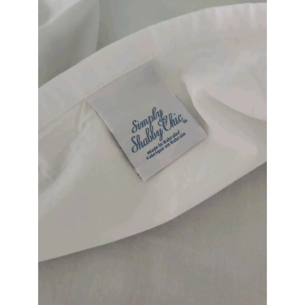 SIMPLY SHABBY CHIC White  Ruffled Cotton Pillow Standard  Sham VERY GOOD COND